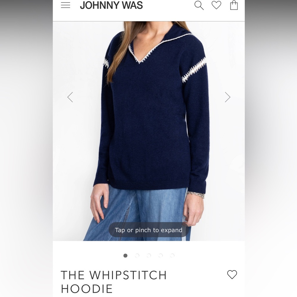 Johnny Was The Whipstitch Hoodie on website
Large Cashmere Wool Lightweight Blue - Picture 1 of 14